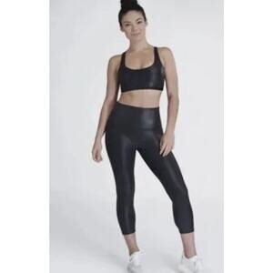 SPANX Faux Leather Cropped Leggings Women’s 2X Black Pull-On Pants